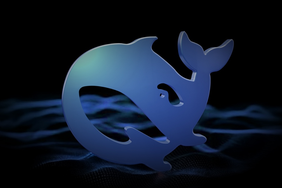 DeepSeek's Disruption of Global Financial Markets: What You Need to Know — a stylized blue whale logo with a futuristic design, symbolizing innovation and impact in financial technology.