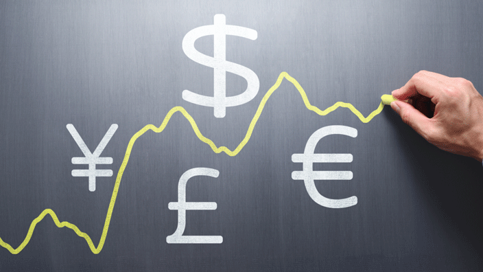 Different currencies in grey background, illustrating the concept of "How Forex Brokers Manage Risks."