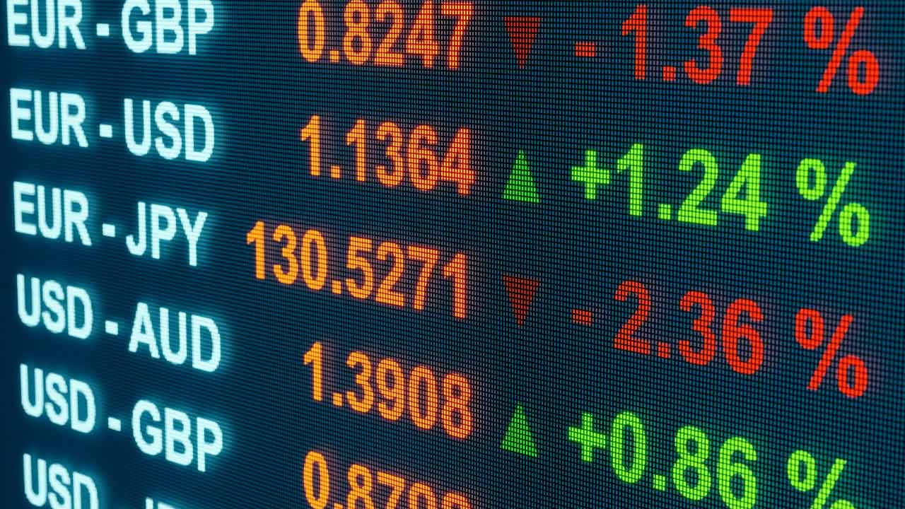 Trading screen displaying multiple currency pairs with fluctuating charts, illustrating "How to Build Flexibility in Forex Trading."