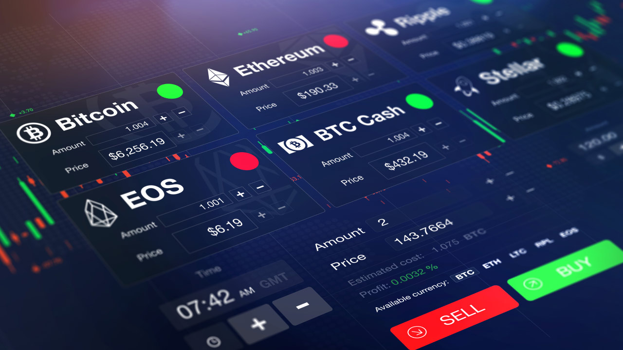 cryptocurrency chart with buy and sell option