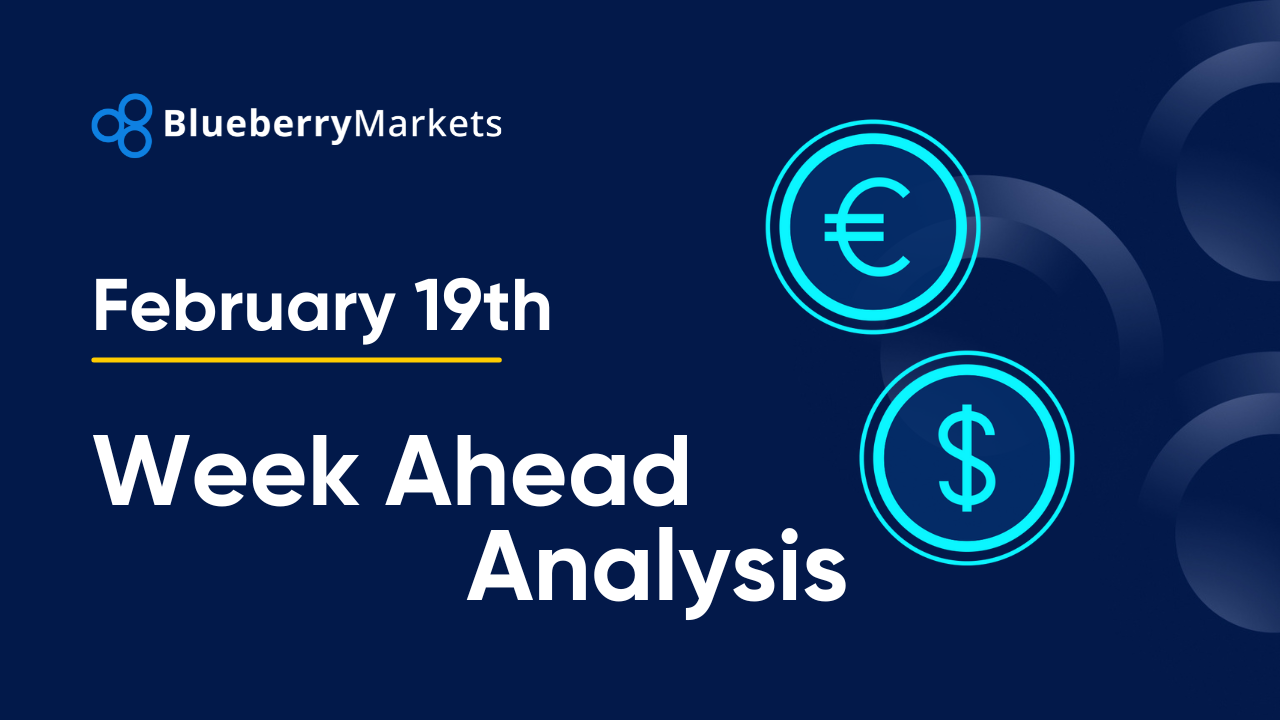 Forex Week Ahead Analysis: 19th Feb | Technical Analysis — an image of a digital earth with euro (€) and dollar ($) symbols, representing global forex market focus.