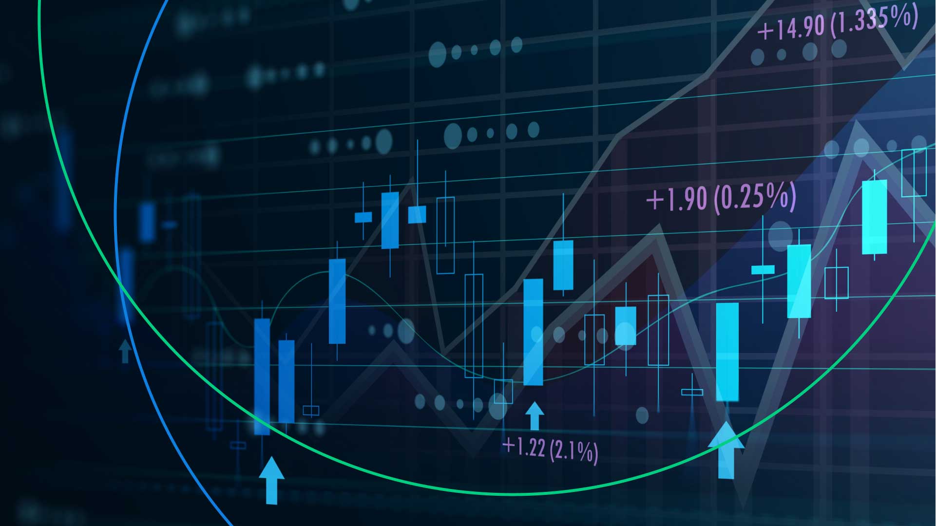 How to Optimize MT4 Trading Experience — a financial trading chart with multiple blue candlesticks overlaid with trend lines.