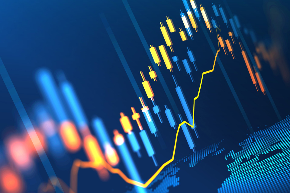 Advance-Decline Line: How to Use The Market Breadth Indicator with yellow candlesticks on a blue background.