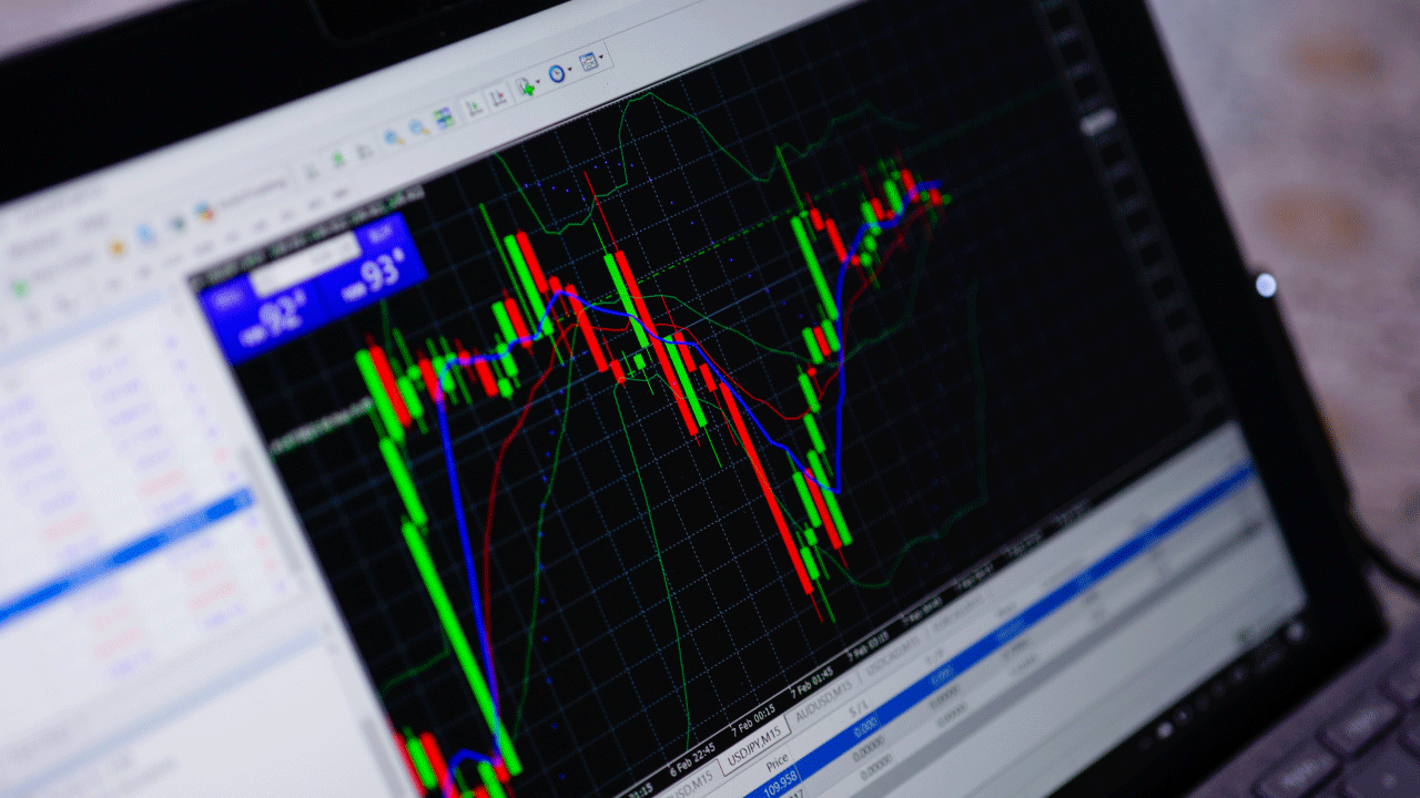 a computer screen displaying a financial trading platform with a chart