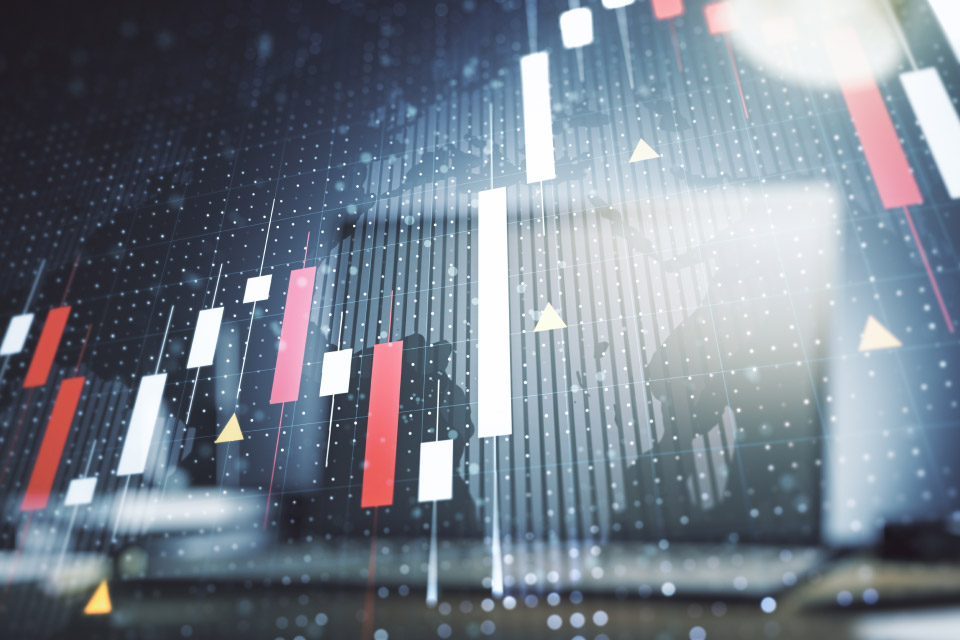 A digital financial chart displaying candlestick patterns and market trends, representing data analysis and volatility. This image complements the guide 'Spotting Seasonal Trends in Financial Markets: A Step-by-Step Guide,' which explores identifying and leveraging market patterns.
