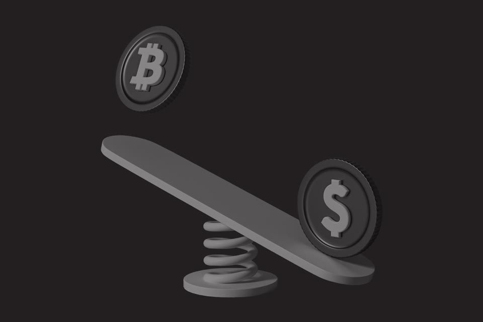 a 3D illustration of a seesaw balancing two coins