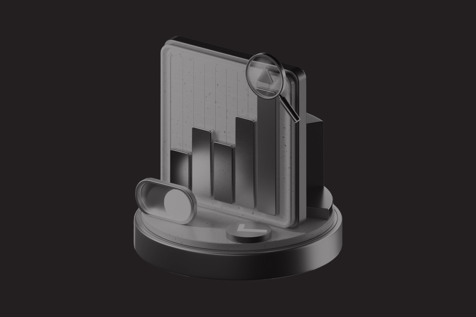 A 3D-rendered forex trading chart with bar graphs and a magnifying glass, illustrating strategies on how to achieve consistent wins in forex trading titled "How to Achieve Consistent Wins in Forex Trading."