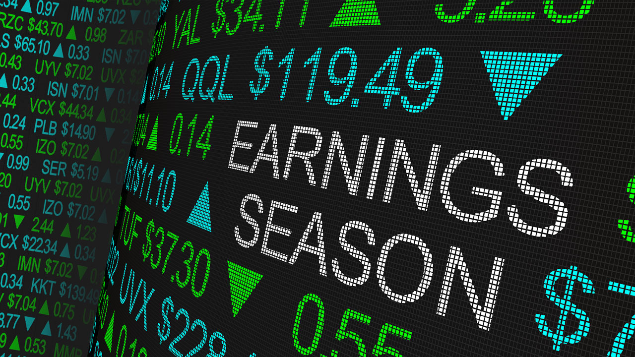 Seasonal Trading: The Complete Guide, illustrated by a digital stock ticker board displaying market prices, symbols, and directional arrows in green and blue.