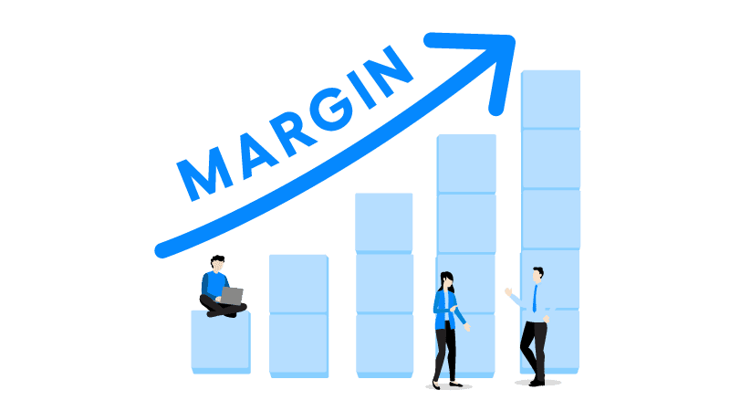 an illustration of margin with a balance scale