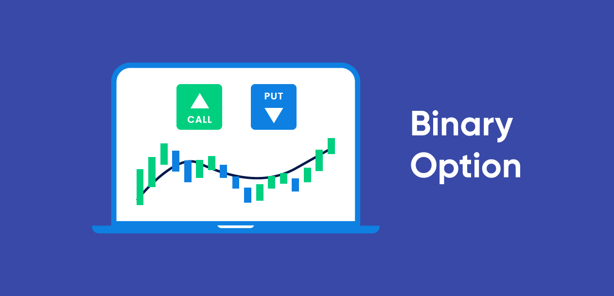 Illustration that depicts call and put for binary options for trading