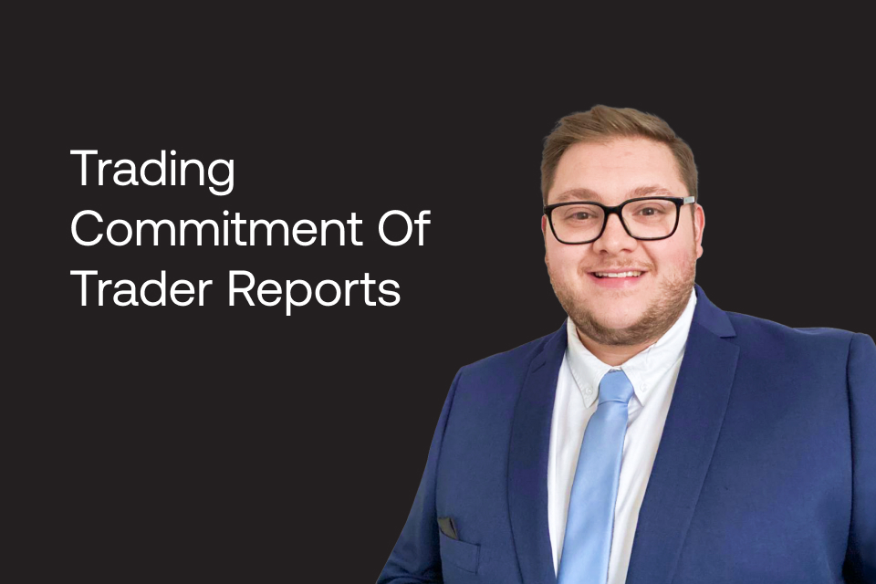 COT report displayed on a black background with Jon Kibbler in the frame, illustrating the topic "How To Trade CoT Reports."
