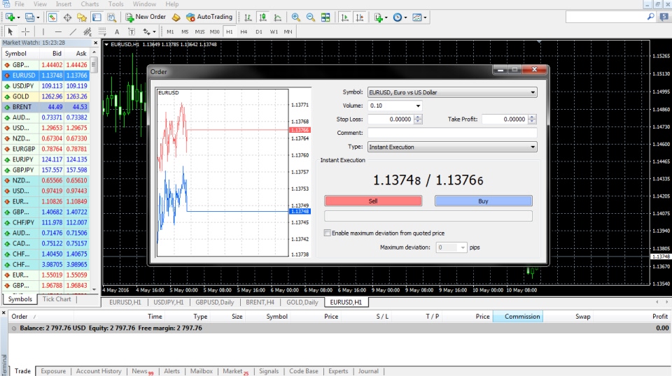 locating the Trade tab in MetaTrader 5