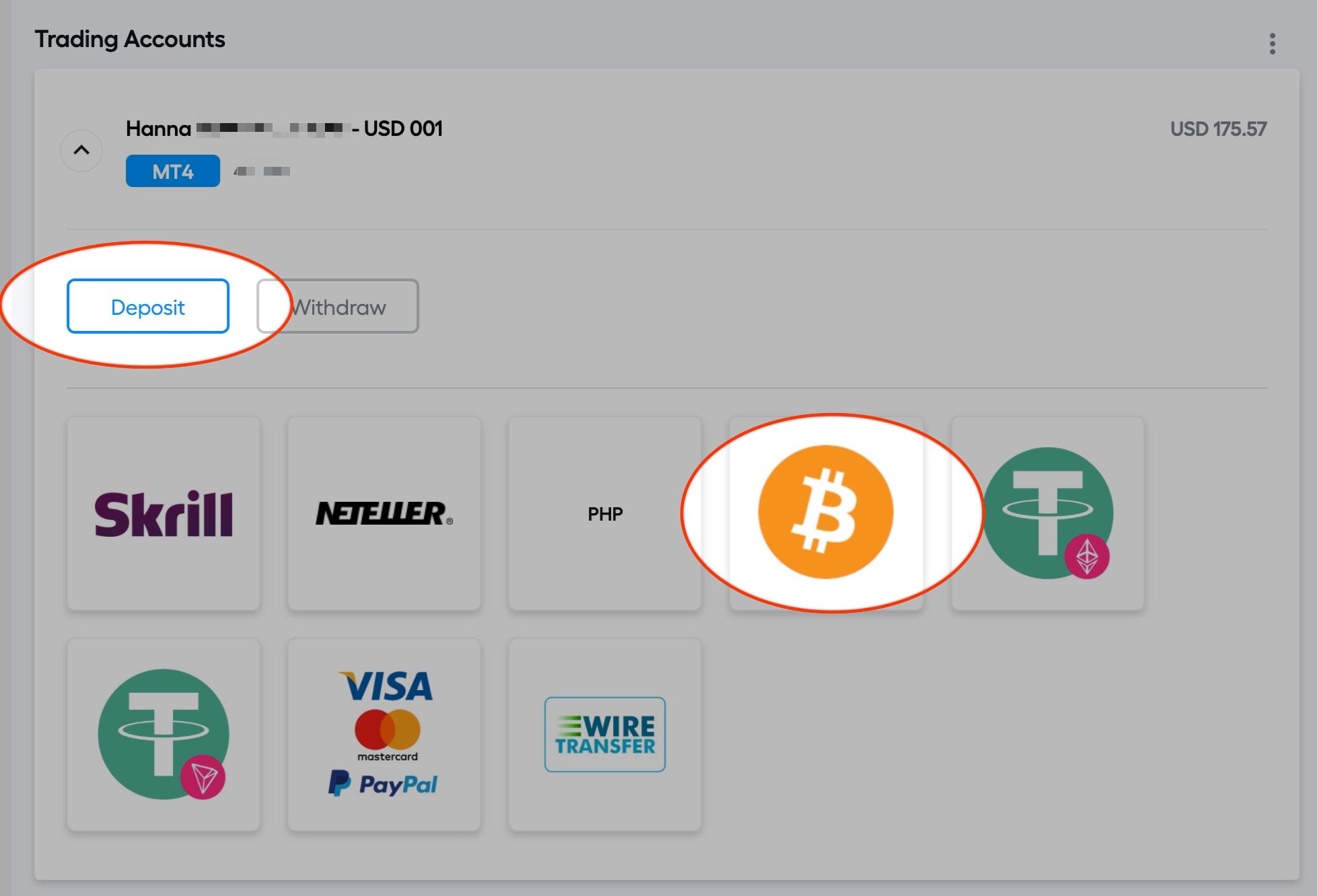 how do i deposit bitcoins